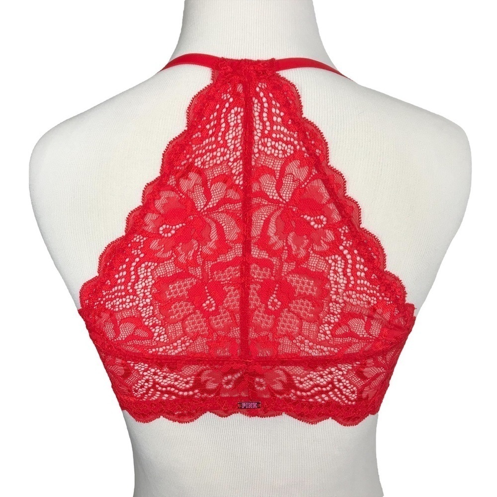 Victoria’s Secret PINK Red Lace Date Racerback Bra Size 34C - Picture 3 of 11
